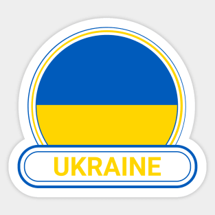 Ukraine Country Badge - Ukraine Flag Sticker